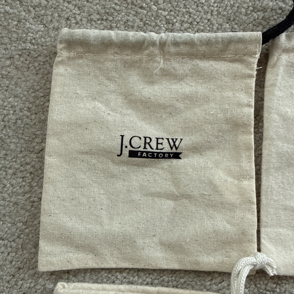 Lot of 8 J.Crew cotton dust bags pouch drawstring 4"x4" - Picture 4 of 7
